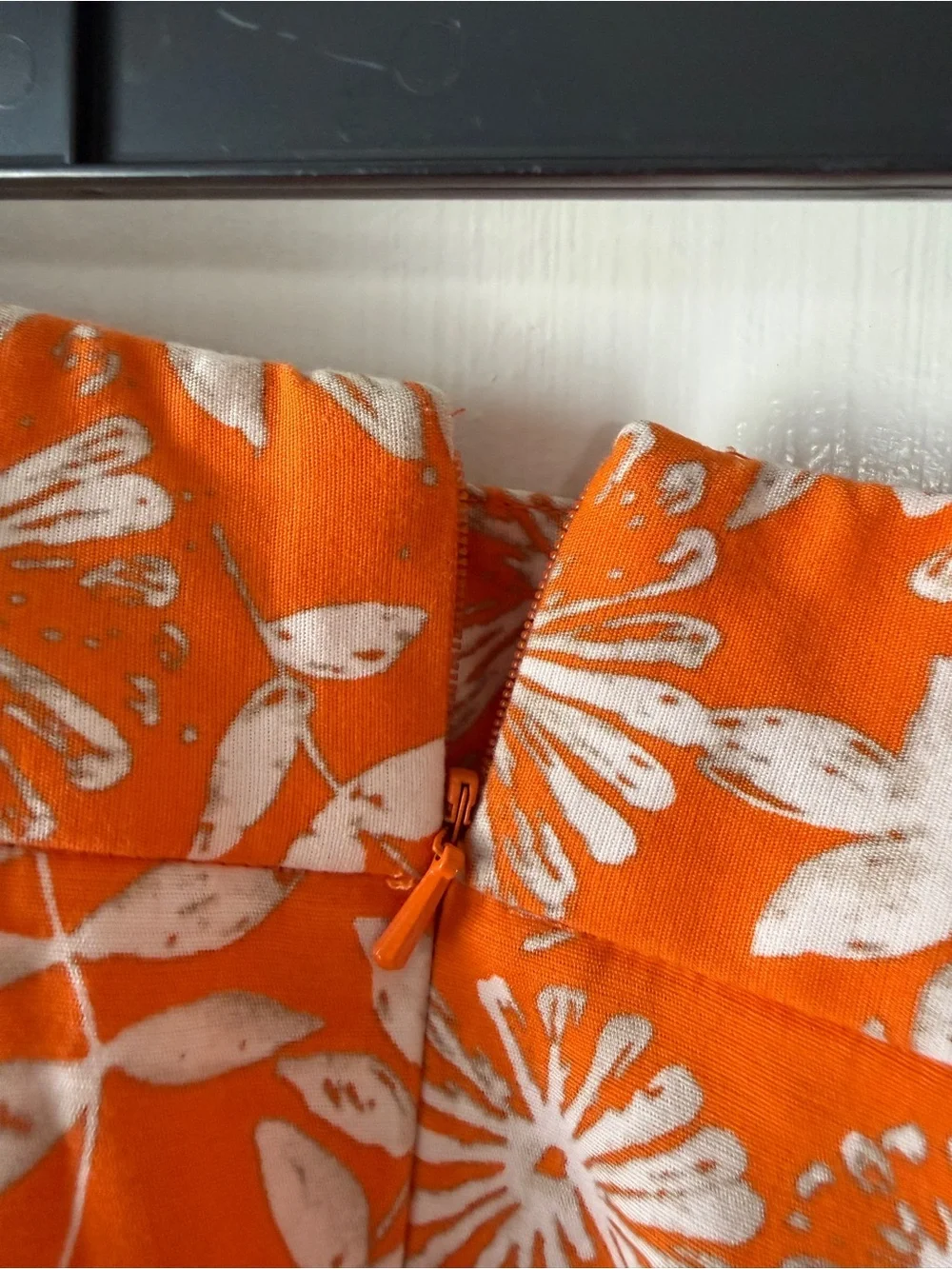 Women's Orange Floral A-Line Skirt Rafaella size 10